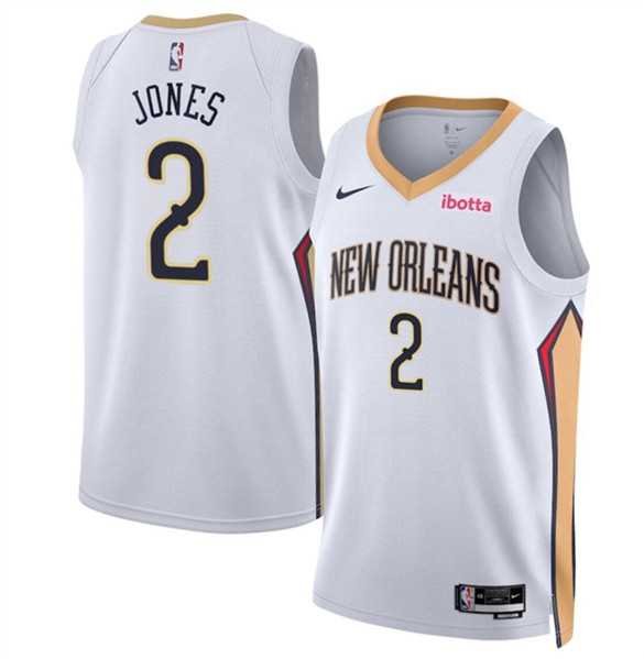 Men%27s New Orleans Pelicans #2 Herb Jones White 2024 Association Edition Stitched Basketball Jersey Dzhi